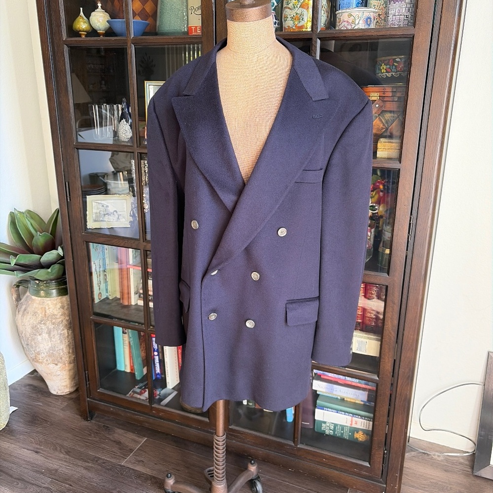 Neiman Marcus, Vintage Men’s Classic Double Breasted Cashmere Blazer, 48